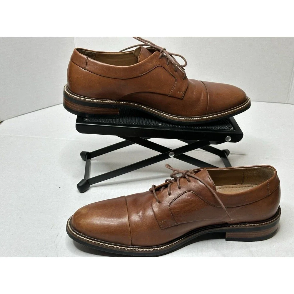 Cole Haan Warren Dress Shoes Mens 8.5 Wide Oxford Lace Up Casual Cap-Toe Brown